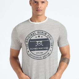 Flying Machine Horizontal Stripes Cotton T-shirt-picture-0