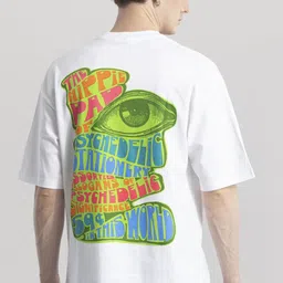 Snitch White Typography Printed Oversized Cotton T-shirt-picture-35