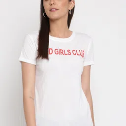 iki chic Women White Solid T-shirt-image-32