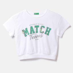 United Colors of Benetton Girls Typography Printed Cotton T-shirt-image-8