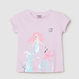 max Girls Graphic Printed Round Neck Cotton Casual T-shirt-image-102