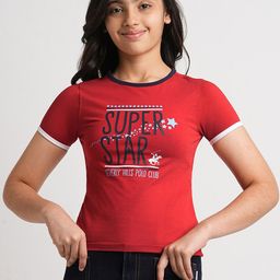 Beverly Hills Polo Club Girls Typography Printed Round Neck Casual T-shirt-image-22