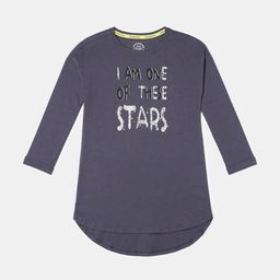 Jockey Girls Super Combed Cotton Printed Relaxed Fit Full Sleeve Long Length Tshirt - AG64-image-8