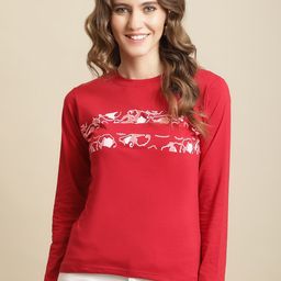 Fabflee Women Camouflage Printed Cotton T-shirt-image-19