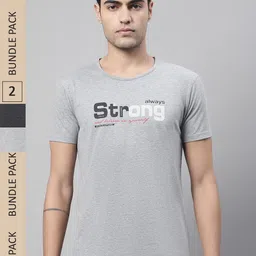 VIMAL JONNEY Pack Of 2 Typography Printed Cotton T-shirt-picture-15