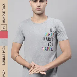 VIMAL JONNEY Pack Of 2 Typography Printed Cotton T-shirt-picture-14
