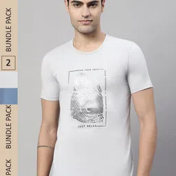 VIMAL JONNEY Pack Of 2 Typography Printed Cotton T-shirt-picture-17