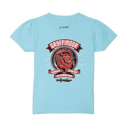 Harry Potter by Wear Your Mind Girls Blue Harry Potter Printed Pure Cotton T-shirt-image-70