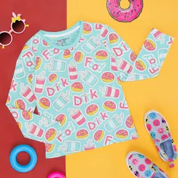 Pantaloons Junior Girls Conversational Printed Cotton T-shirt-picture-26