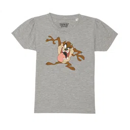 Looney Tunes by Wear Your Mind Girls Grey & Brown Looney Tunes Printed T-shirt-picture-35