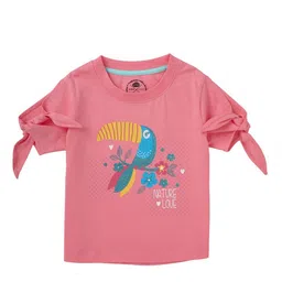 Cub McPaws Girls Pink Printed T-shirt-image-83