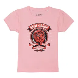 Harry Potter by Wear Your Mind Girls Pink Printed Pure Cotton T-shirt-image-56