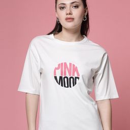 Clora Creation Typography Printed Round Neck T-shirt-image-64