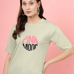 Clora Creation Typography Printed Round Neck T-shirt-image-59