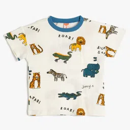 Koton Boys Conversational Printed Round Neck Cotton T-shirt-picture-12