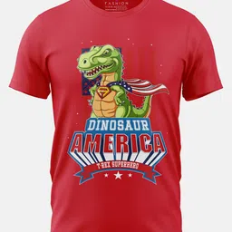 Print My Fashion Boys Super T-Rex Printed Cotton Casual T-shirt-63