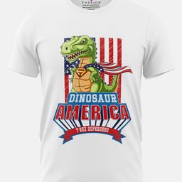 Print My Fashion Boys Super T-Rex Printed Cotton Casual T-shirt-65