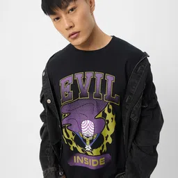 The Souled Store Men Typography Printed Round Neck Cotton T-shirt-image-81