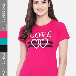 Fabflee Pack of 3 Typography Printed Cotton T-shirt-picture-5