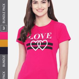 Fabflee Pack Of 3 Typography Printed Cotton T-shirt-picture-29