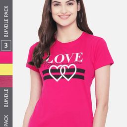 Fabflee Pack Of 3 Typography Printed Cotton T-Shirt-picture-31