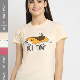 Fabflee Pack Of 3 Graphic Printed Cotton T-Shirt-picture-26