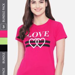 Fabflee Pack Of 3 Typography Printed Cotton T-Shirt-picture-33