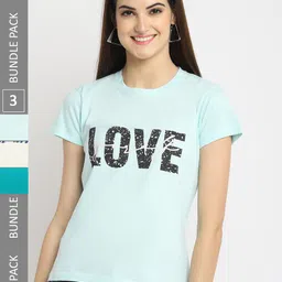 Fabflee Pack Of 3 Printed Cotton Casual T-shirt-picture-31