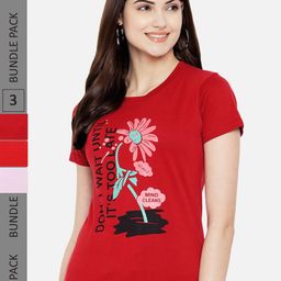 Fabflee Pack of 3 Printed Cotton T-shirts-picture-36