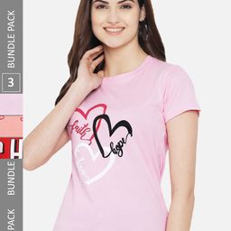 Fabflee Pack Of 3 Typography Printed Cotton T-shirt-picture-4