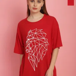 VIMAL JONNEY Women Pack Of 2 Typography Printed Drop-Shoulder Sleeves Oversized T-shirts-image-71