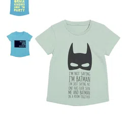 DOOR74 Boys Multicoloured Typography 3 Printed T-shirt-image-52