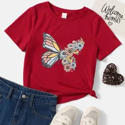 StyleCast Girls Red Graphic Printed T-shirt-image-42