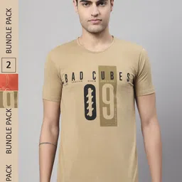 VIMAL JONNEY Pack Of 2 Typography Printed Cotton T-shirt-picture-10