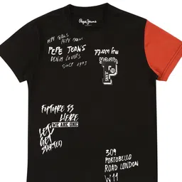 Pepe Jeans Boys Black Printed T-shirt-image-66