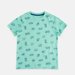 Pantaloons Junior Boys Green Printed Cotton T-shirt-picture-23