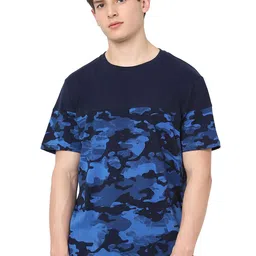 Celio Camouflage Printed Cotton T-shirt-image-1