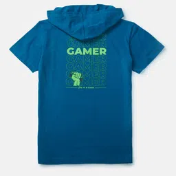 Gini and Jony Boys Hooded kangaroo pocket Typography Printed Cotton T-shirt-image-64