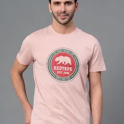 Red Tape Men Graphic Print 100% Cotton Round Neck Half Sleeve T-Shirt-image-74