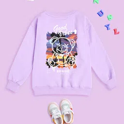 NUSYL Kids Monkey Printed Round Neck Oversized Fleece Sweatshirt-image-18