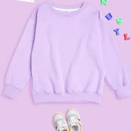 NUSYL Kids Round Neck Long Sleeve Fleece Pullover Oversized Sweatshirt-picture-20