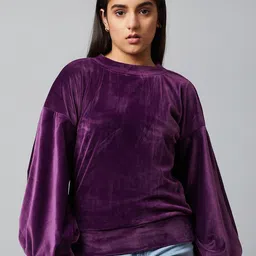 Athena Girl Purple Velour Sweatshirt-image-47