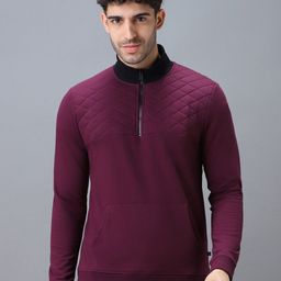 Urbano Fashion Men Solid High Neck Sweatshirt-image-47