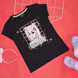 Pantaloons Junior Girls Graphic Printed Round Neck T-shirt-picture-28