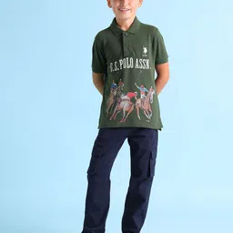 U.S. Polo Assn. Kids Boys Graphic Printed Polo Collar Short Sleeves Regular Fit T-shirt-image-66