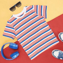 Pantaloons Junior Boys Striped Cotton T-shirt-image-53