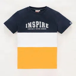 edheads Boys Colourblocked Round Neck Regular Fit Cotton T-shirt-picture-15