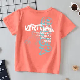 CODEZ Boys Typography Printed Cotton Applique T-shirt-52