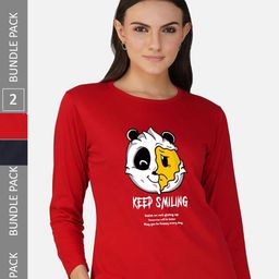 CHOZI Pack Of 2 Graphic Printed Round Neck Cotton T-shirt-picture-10