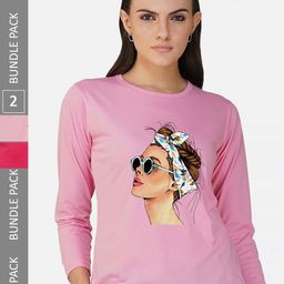 CHOZI Pack Of 2 Printed Round Neck Cotton T-shirt-picture-22